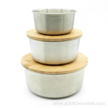 Environmentally Snack Lunch Containers With Bamboo Lid